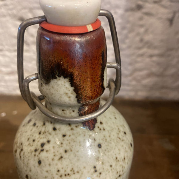 Vintage German Pottery Beer Bottle 8.5"h x 4"w