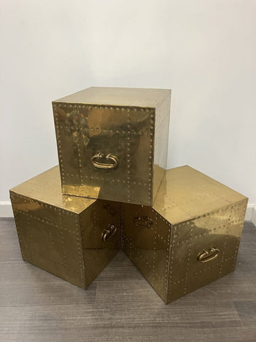 Sarreid Brass Cube