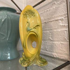 USA Yellow Peacock Vase 5x10.5