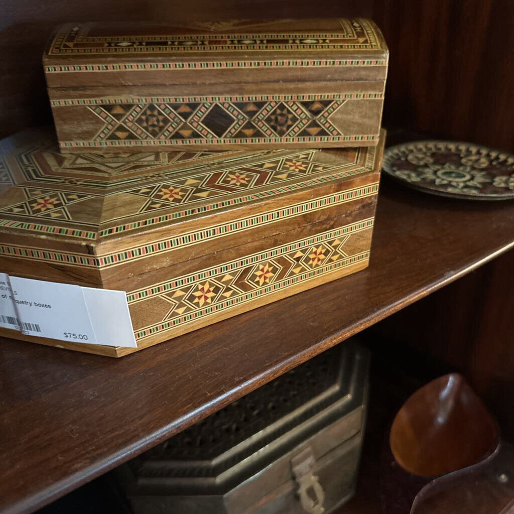 pair of marquetry boxes