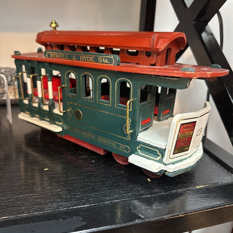 Wooden San Francisco Trolley with music box