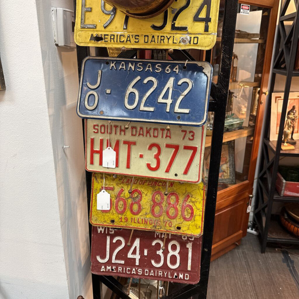 Vintage license plates, various states, 60s and 70's