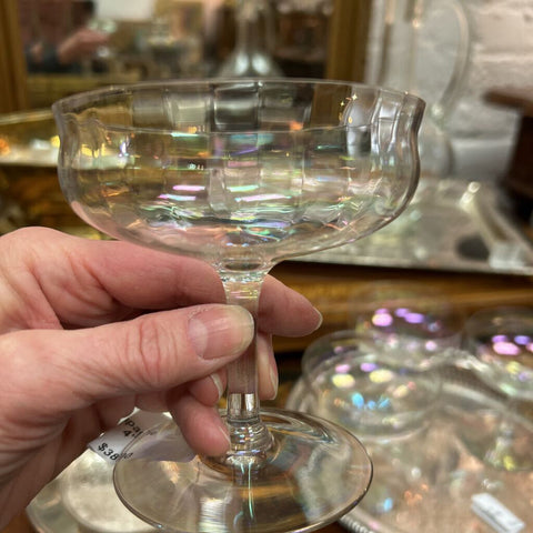 Iridescent Champagne Coups Set of 4 4"