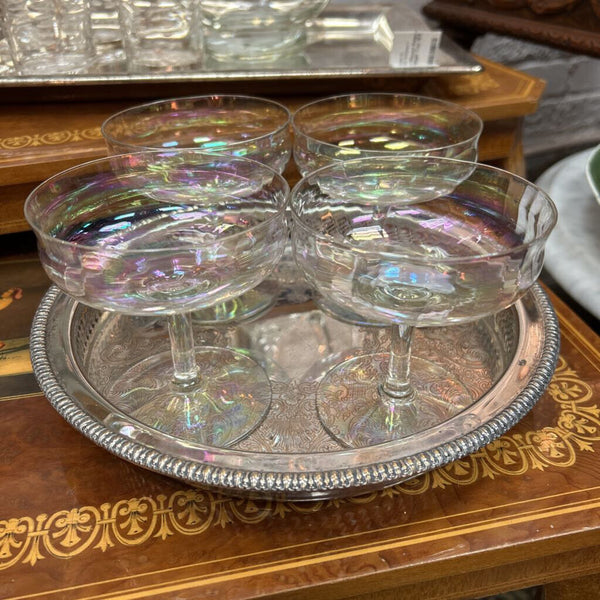 Iridescent Champagne Coups Set of 4 4"