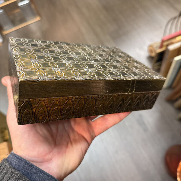 Carved wood keepsake box