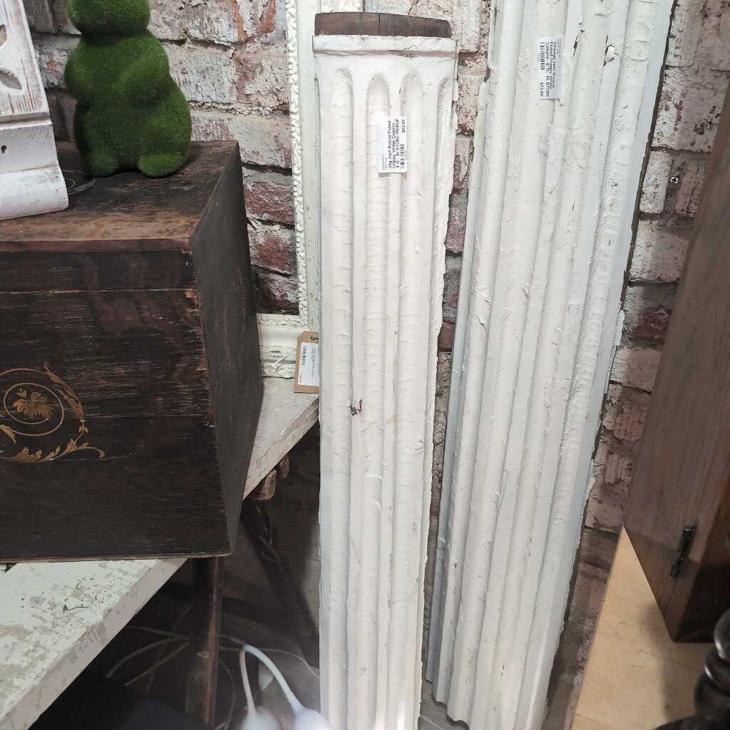 Vtg. Half Round Fluted Chippy White Column 4 ft IN STORE PICKUP ONLY