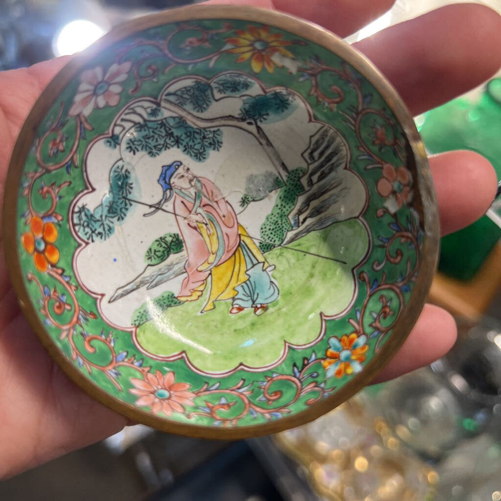 Vintage Tiny Cloisonne Bow