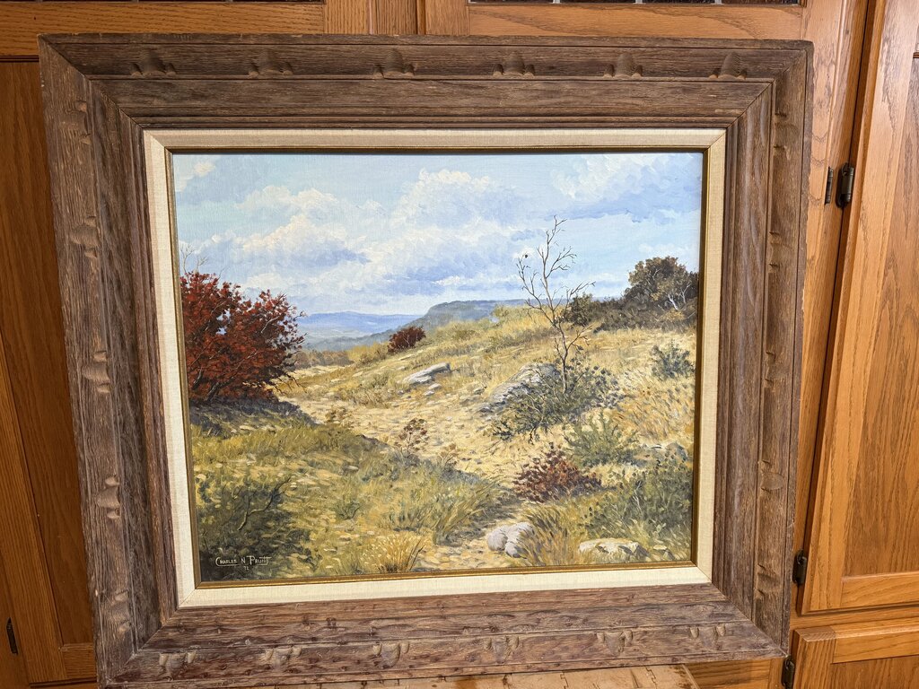 Charles N. Pruitt (American 1941-) Autumn Landscape oil on canvas signed lower left dated '72