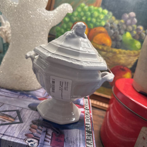 Vintage small ironstone soup tureen as is