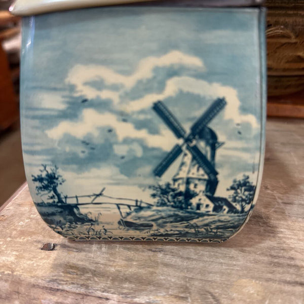Vintage Dutch Holland Windmill Biscuit Tin