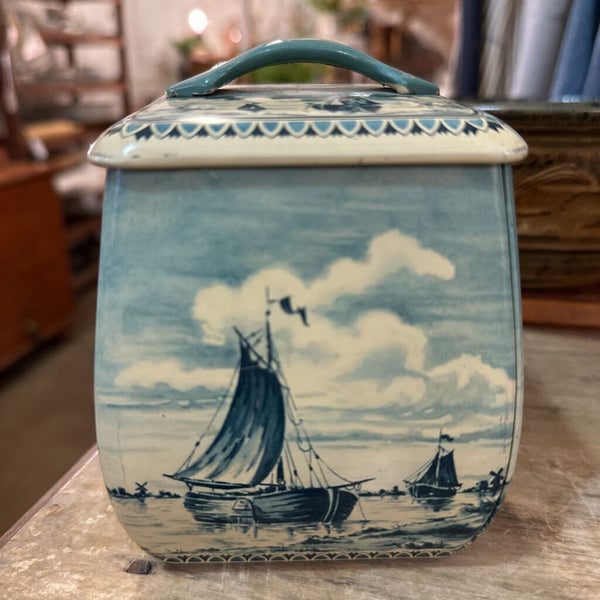 Vintage Dutch Holland Windmill Biscuit Tin