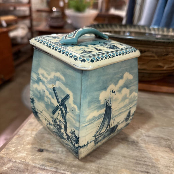 Vintage Dutch Holland Windmill Biscuit Tin