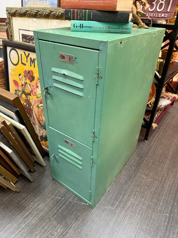 Vintage green locker - two door
