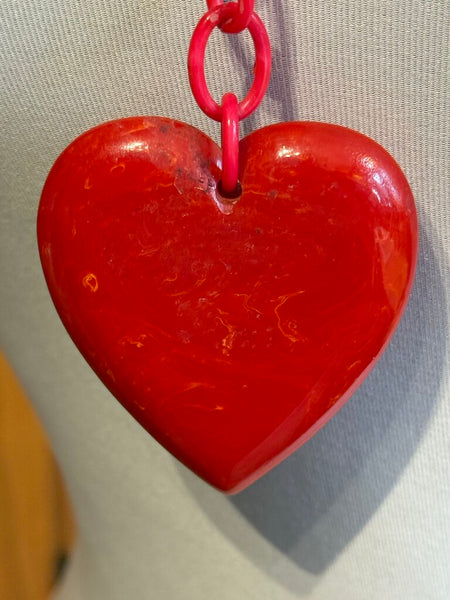 Vintage Bakelite necklace, hearts