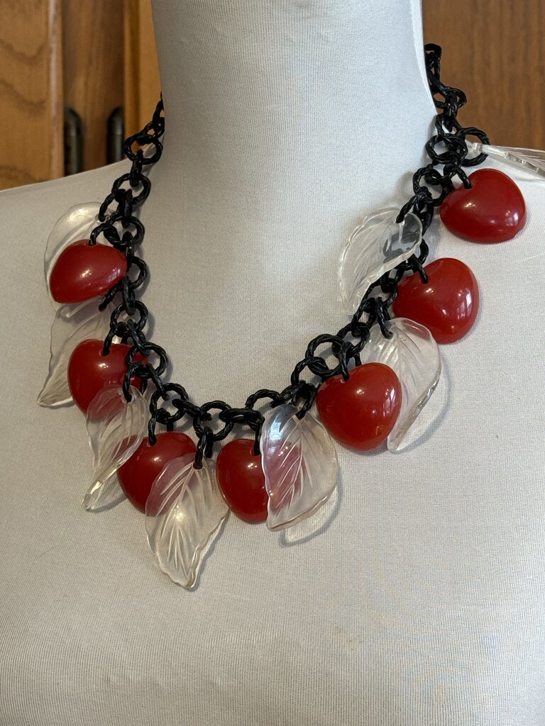 Vintage Bakelite Cherry Necklace