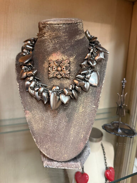 Vintage Rara Cluster Hearts Necklace