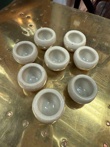 Vintage 8 French Ceramic Snail Cups Individual Pinch Pots