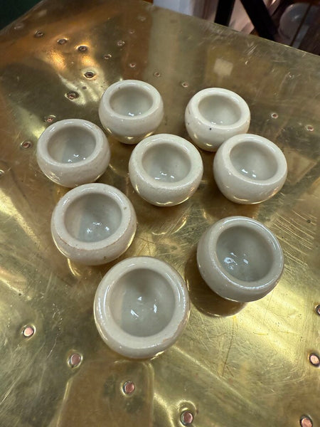 Vintage 8 French Ceramic Snail Cups Individual Pinch Pots