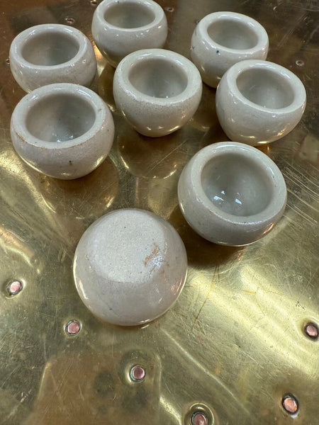 Vintage 8 French Ceramic Snail Cups Individual Pinch Pots