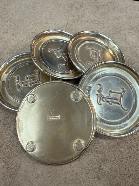 VINTAGE L.E. MASON CO. BOSTON MASS. 5 COASTERS IN LETTER "L"
