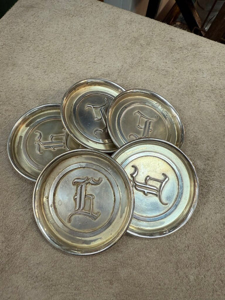 VINTAGE L.E. MASON CO. BOSTON MASS. 5 COASTERS IN LETTER "L"