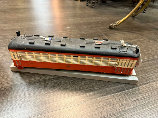 Hand Carved and Painted Wooden Electric Train Car W1795