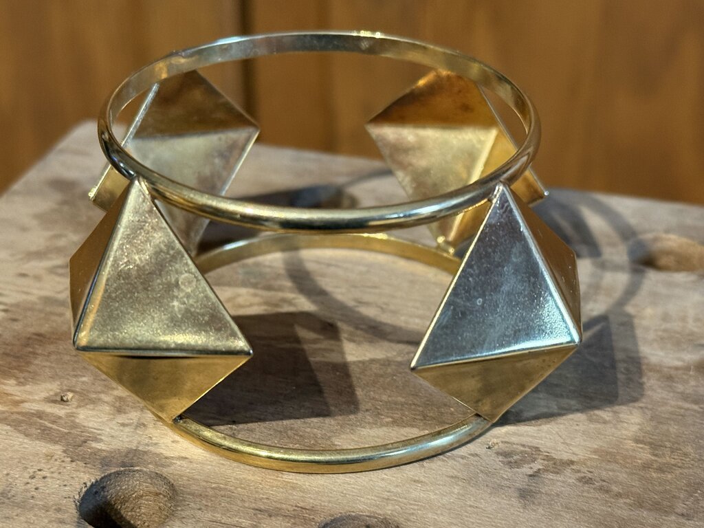 Vintage signed Gianni Versace gold pyramid bangle
