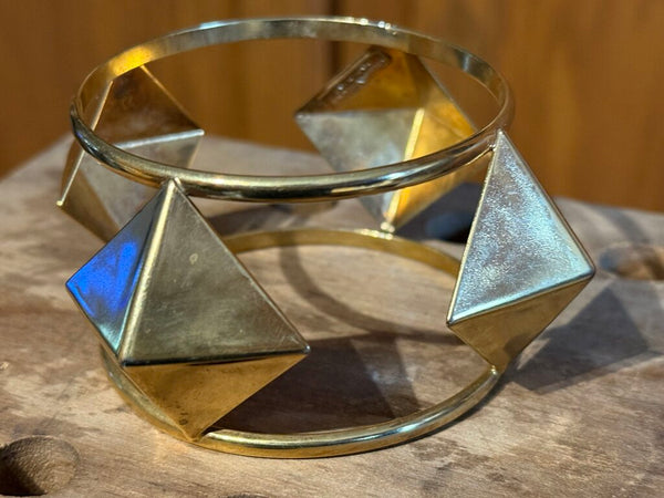 Vintage signed Gianni Versace gold pyramid bangle