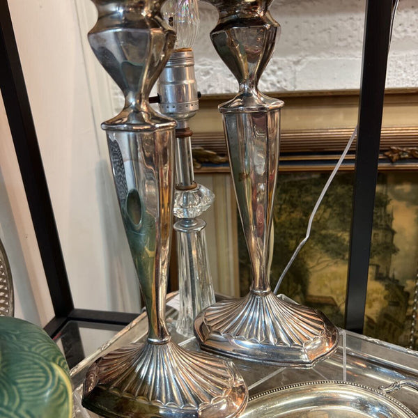 Pair Vintage Silver Plate Candlesticks