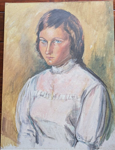 1950s Woman Portrait High Collar Blouse 18x24 Board