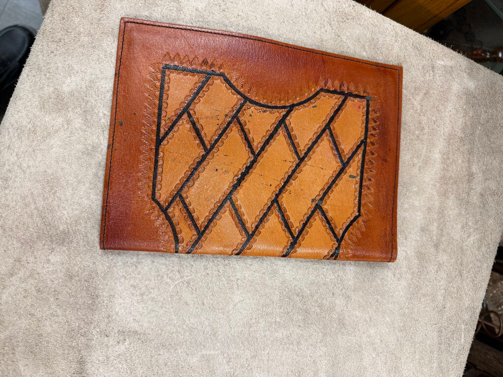 Vintage embossed leather book cover