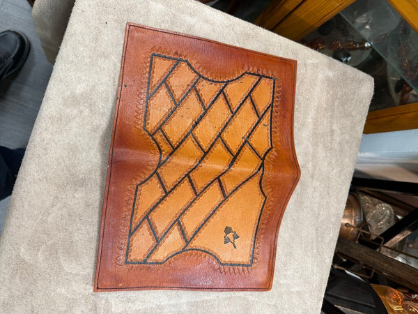 Vintage embossed leather book cover