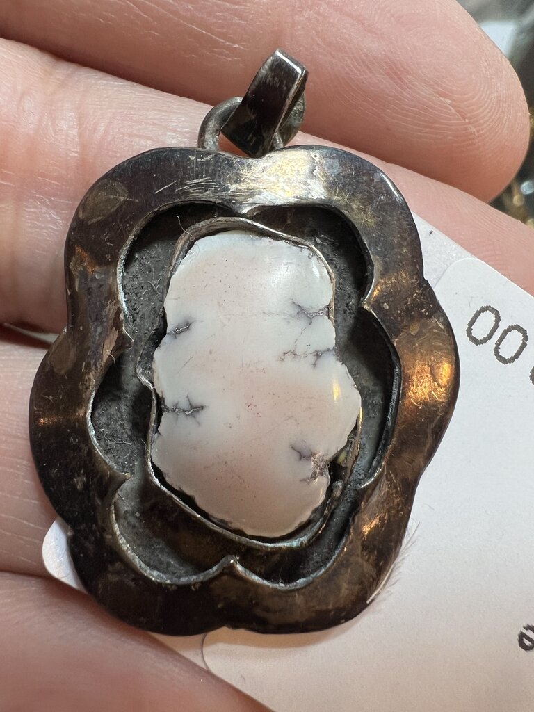 Vintage Dolomite "White Turquoise" Pendant