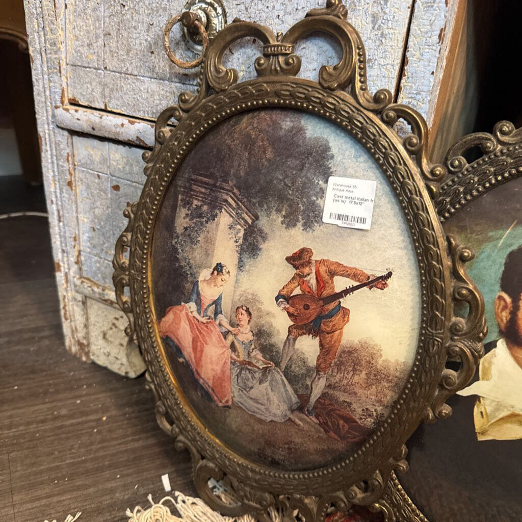 Cast metal Italian frame with print (as is)