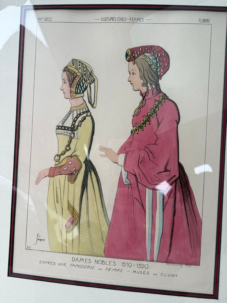 Raphael Jacquemin (French, 1821-1881) Hand Tinted Etching (custom 16"x20" matte board on foam sealed in plastic)