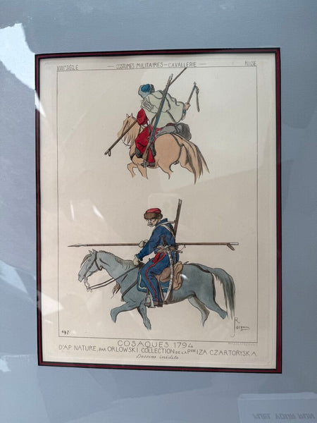 Raphael Jacquemin (French, 1821-1881) Hand Tinted Etching (custom 16"x20" matte board on foam sealed in plastic)