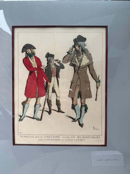 Raphael Jacquemin (French, 1821-1881) Hand Tinted Etching (custom 16"x20" matte board on foam sealed in plastic)