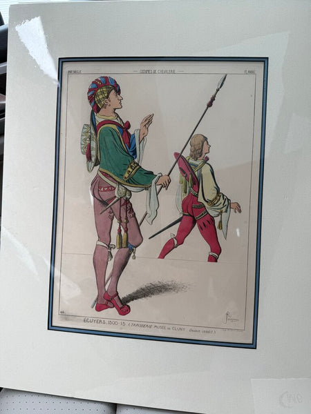 Raphael Jacquemin (French, 1821-1881) Hand Tinted Etching (custom 16"x20" matte board on foam sealed in plastic)