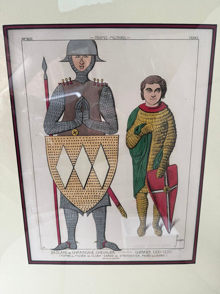 Raphael Jacquemin (French, 1821-1881) Hand Tinted Etching (custom 16"x20" matte board on foam sealed in plastic)