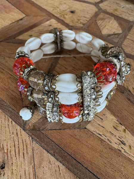 Hobe Glass Double Strand Vintage Bracelet