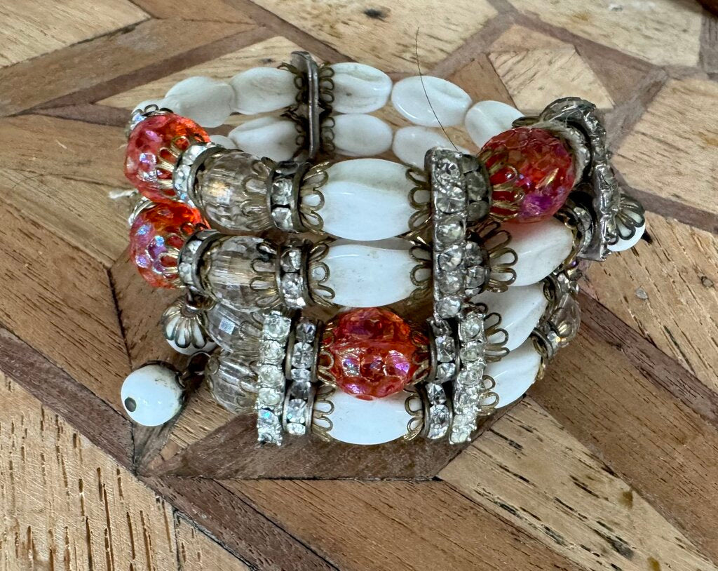 Hobe Glass Double Strand Vintage Bracelet