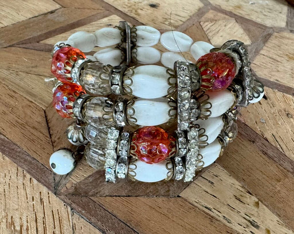 Hobe Glass Double Strand Vintage Bracelet