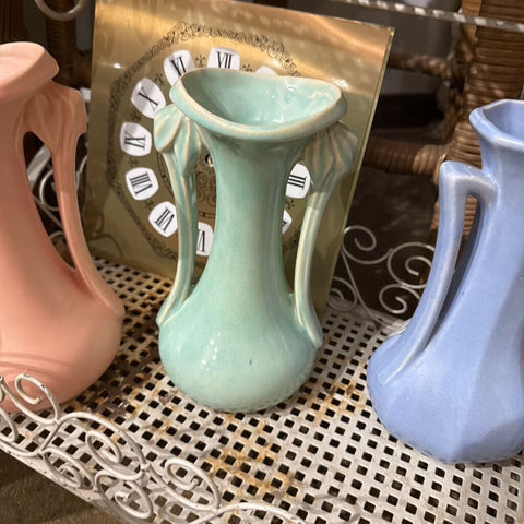 Mcccoy teal green vase