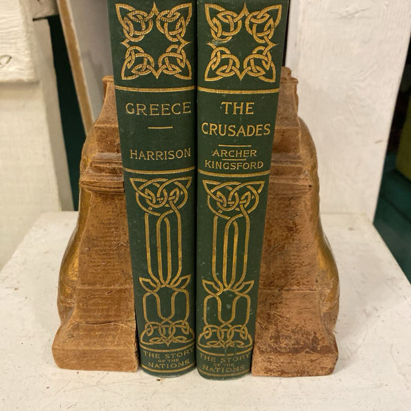 Vintage Syrocco Wood LIberty Bell Bookends 6.5"h x 5"w