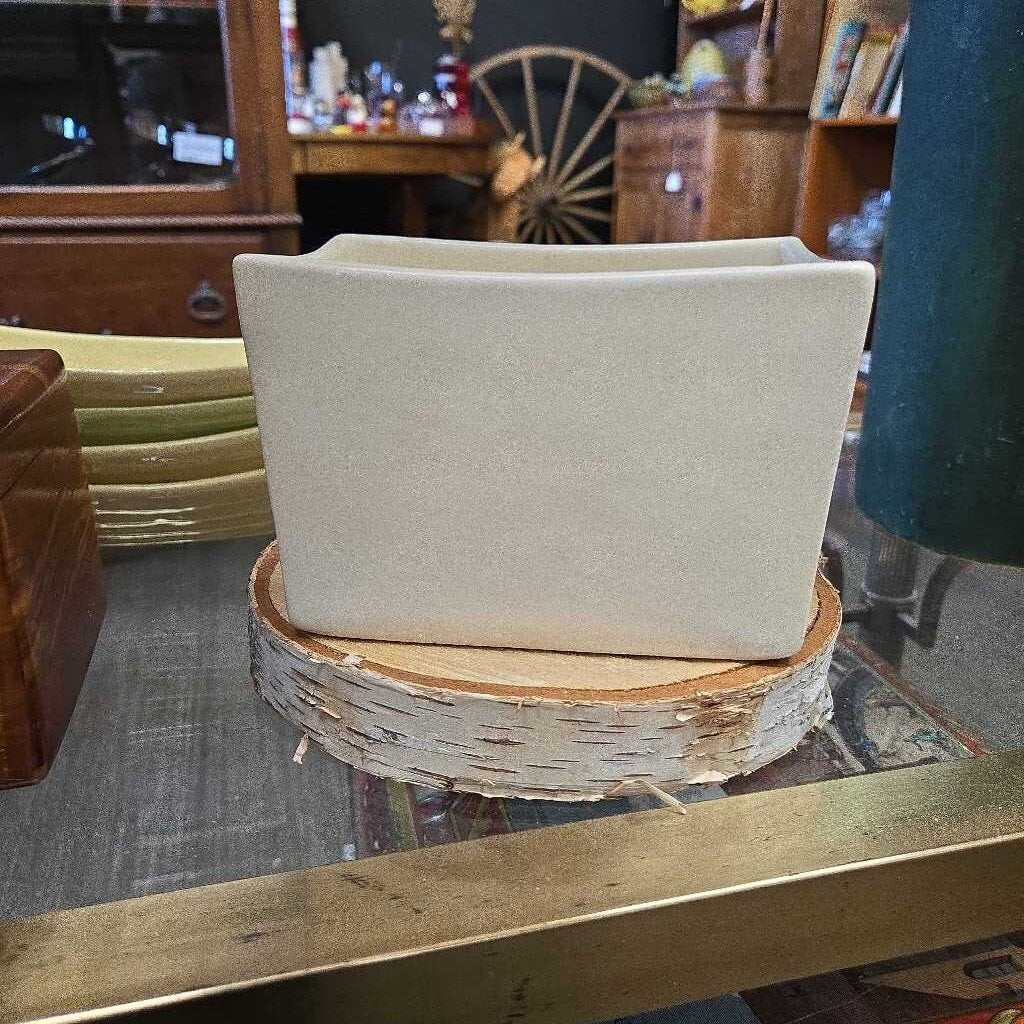 White pottery planter 4" tall