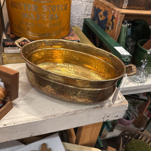 Brass pot with handles 8x14