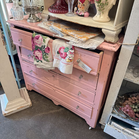 Vintage Chippy Pink Dresser 34w 27h 16d IN STORE P/U ONLY