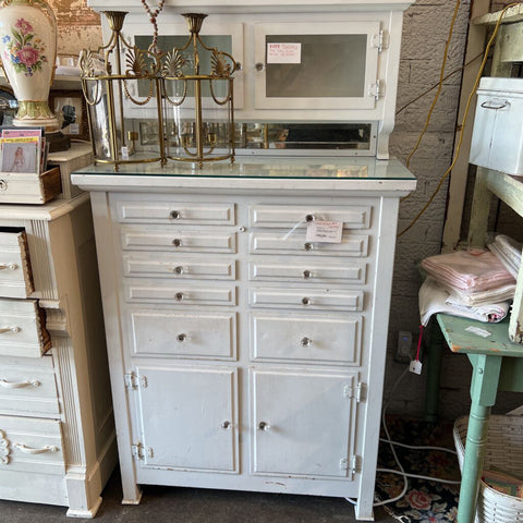 Vintage White Dental Cabinet 34w 60h 15d IN STORE P/U ONLY