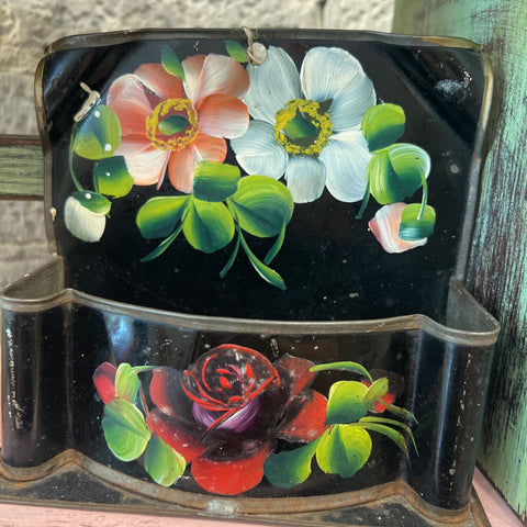 |F| Antique Black Floral Letter Box
