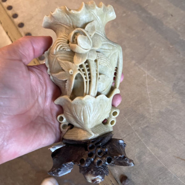 |N| Antique Chinese Soapstone Vase